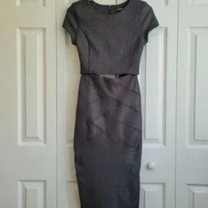 Express Gray Midi Skirt set